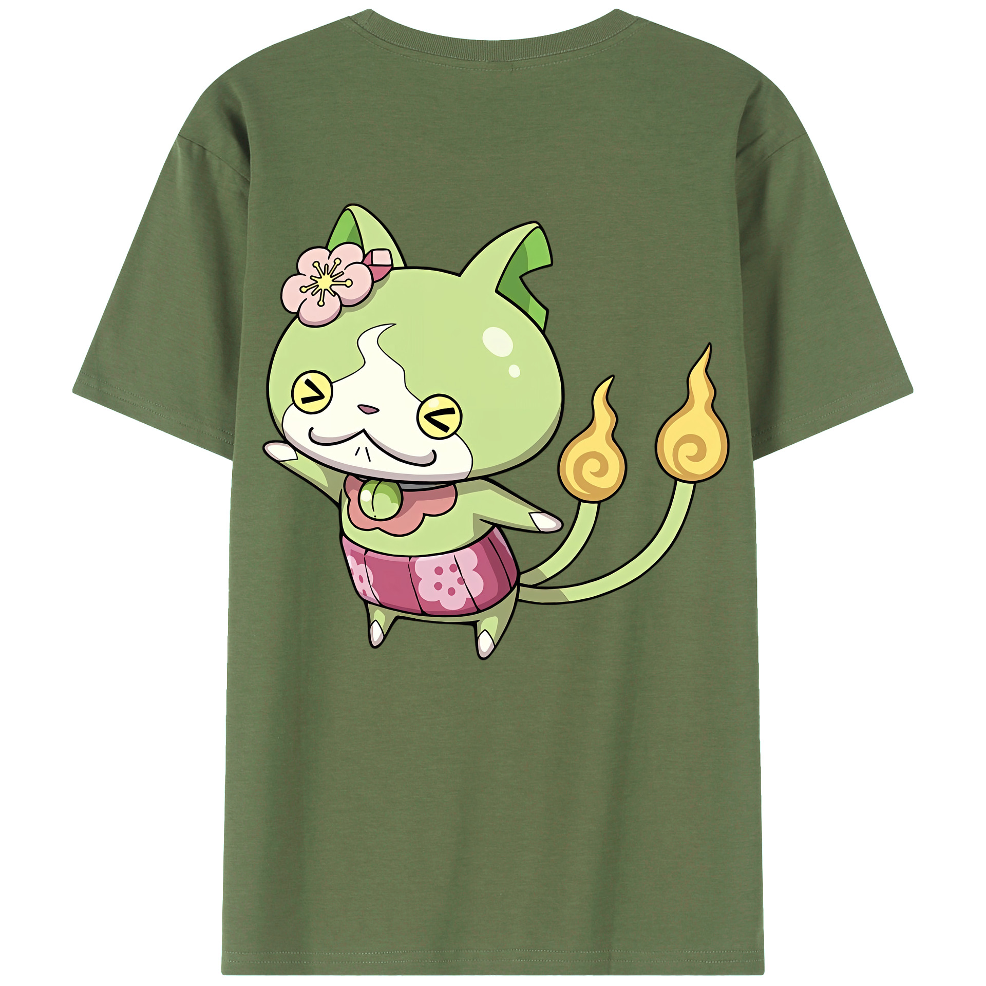 （画像用） 妖怪ウォッチ Yo-kai Watch 綿100％ メンズ半袖Tシャツ（バックプリント） 通気性